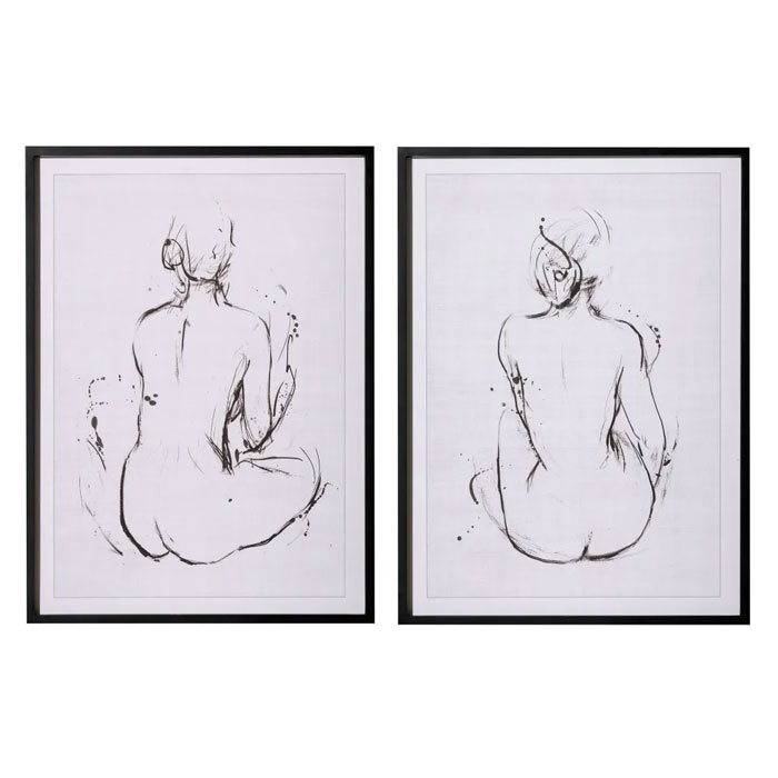 SET 2 CUADRO IMPRESIÓN DESNUDO